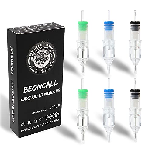 Tattoo Cartridge Needles - Beoncall 100pcs Disposable Cartridge Needles Assorted Mix Size RL RS M1 Weaved Magnum Round Liner Cartridge for Tattoo Machine Pen Supply