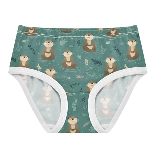 Girls Underwear Soft Cotton Otters Animal Kids Panties in Sizes 2/3t, 4t, 5t, 6 and 8