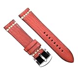 Cinturino in pelle for orologio da 18 mm, 20, 22, 24, compatibile con Huawei Watch GT3/4/5, cinturino Seiko morbido for uomo e donna(Red,20mm)