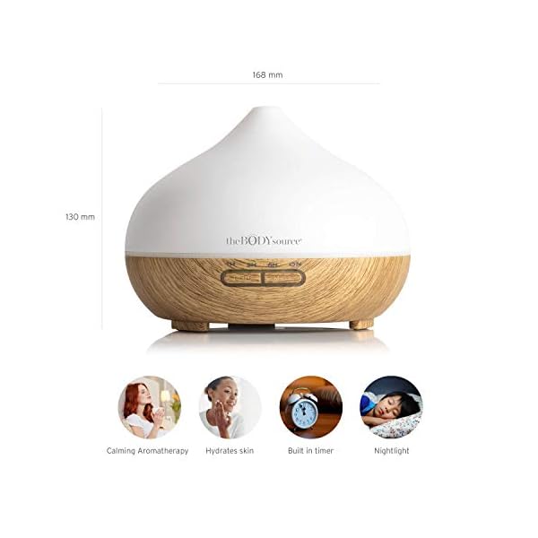 The Body Source® Aroma Diffuser for Essential Oils with 7 Colour LED Lights (300ml) - Image 10