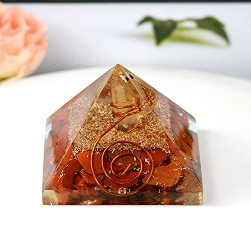 Image of Red Jasper Pyramid | 3-Inch | Large Healing Pyramid for Grounding, Energy Cleansing, and Emotional Stability|Spiritual Decor for Home and Office