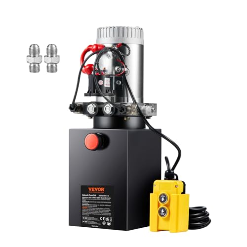 VEVOR 6 Quart Power Unit Double Acting, 3200 PSI Max Relief Pressure, DC 12V Hydraulic Pump for Dump Trailer Car Lifting