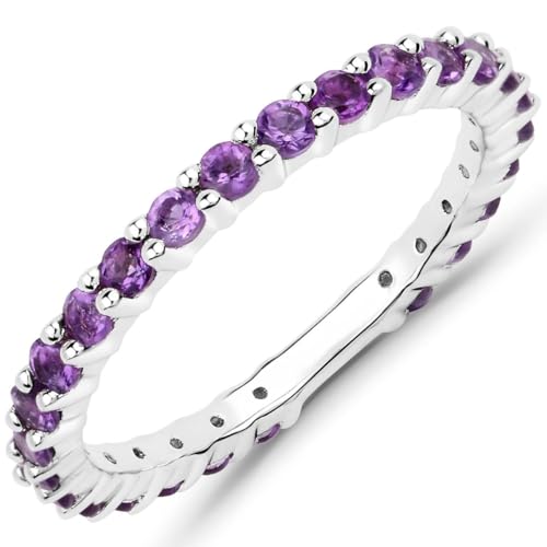 Bague d'éternité améthyste véritable le cadeau idéal en taille US 9 - 6