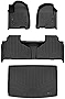 SMARTLINER 2 Row Floor Mats & Cargo Liner Behind 3rd Row Set Compatible with 2021-2023 Suburban/Yukon XL w/ 2nd Row Bench Seat
