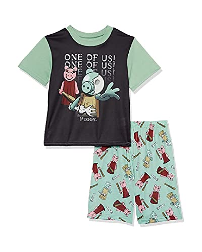 PIGGY Boys' 2-Piece Loose-fit Pajama Set, Soft & Cute for Kids