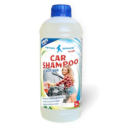 Autoshampoo mit Wachs 1L Peter Space, effizient, zum Waschen von Autos, professioneller Autopflegereiniger - sicher, ungiftig, mit Hochglanzwachs