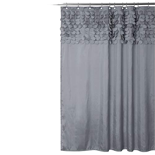 image for Lush Decor Lillian Shower Curtain | Textured Shimmer Circle Design Bat