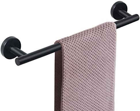NearMoon Bathroom Towel Bar, Bath Accessories Thicken Stainless Steel Shower Towel Rack for Bathroom, Towel Holder Wall Mounted (Matte Black, 18 Inch)