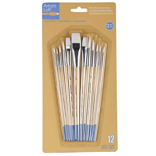 Michaels White Synthetic Flat & Round Brushes By Artist's Loft® Necessities™ #TOP2