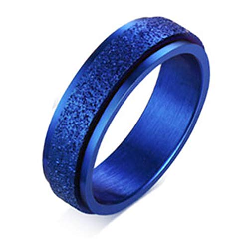 JZIEHI Men Women Fashion Titanium Steel Spinner Ring Sand Blast Finish