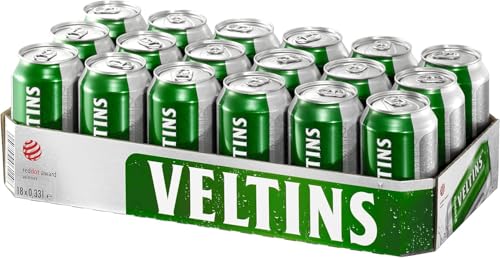 VELTINS Pilsener 18 x 0.33 l Dosenbier (EINWEG) Fein-herbes Premium Pils Brautradition seit 1824 Frisch & ausgewogen 4 8% vol. Alkohol