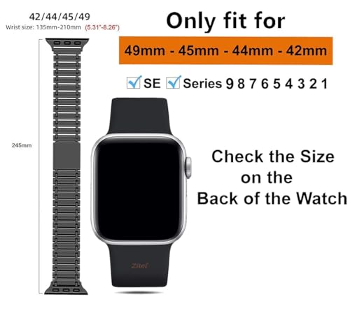 Image of Zitel Stainless Steel Bands Compatible with Apple Watch Ultra 2 / Ultra Metal Straps 49mm 45mm 44mm Series 11 | 10 | 9 | 8 | 7 | 6 | 5 | 4 | 3 | 2 | 1 | SE3 | SE2 | SE