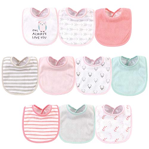Image of Hudson Baby Unisex Baby Cotton and Polyester Bibs, Owl Always Love You, One Size