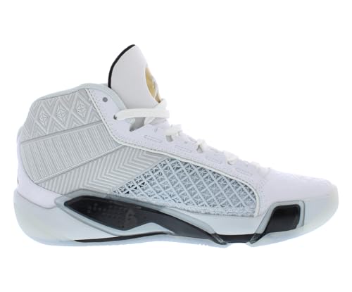 NIKE Air Jordan XXXVIII FIBA Basketball Shoes (FN7481-100, White/Pure Platinum/Metallic Gold) Size 9.53