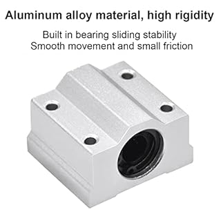 HiPicco Linear Motion Ball Bearing Slide Block, SCS20UU 20mm Pillow Block Closed Linear Bearing Aluminum Bushing Linear Rail Support Guide Shaft Bearing for CNC 3D Printer Parts 4 Pack