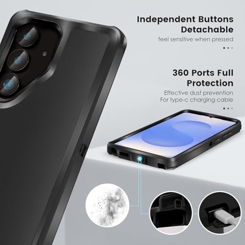 Cljlixcy Galaxy S25+ Case (6.7"), Drop Protection Full Body Heavy Duty Case,Shockproof/Drop/Dust Proof 3-Layer Protective Durable Cover for Samsung Galaxy S25+ 5G Black - image 6
