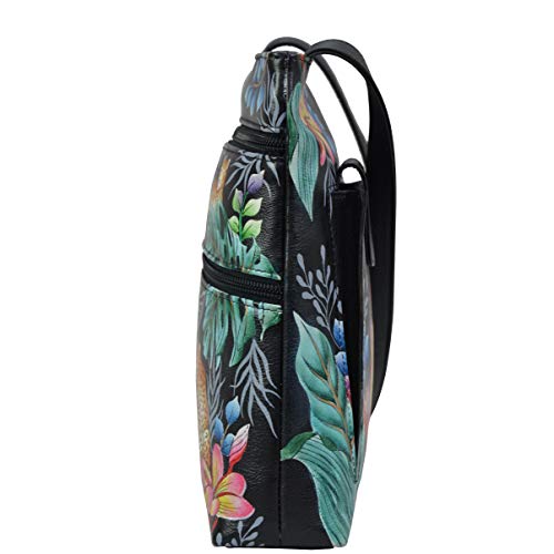 Anuschka Women’s Hand-Painted Genuine Leather Medium Crossbody With Double Zip Pockets4