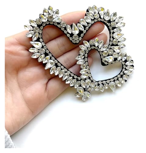 Appliques double cœur en strass perlés durables pour customiser une veste - 4