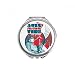 Jazz Festival Tean Music Pattern Hand Compact Mirror Round Portable Pocket Glass