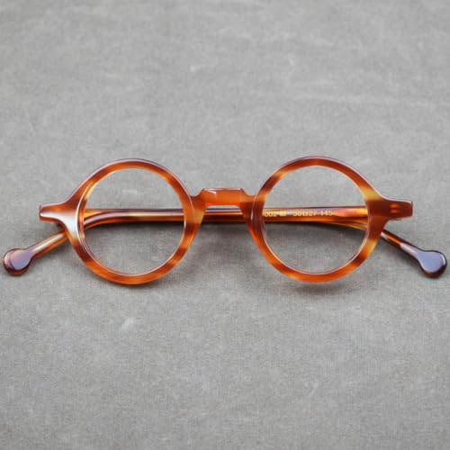 Image of Hand Made Small Vintage Round Eyeglass Frames Full Rim Acetate Glasses B002
