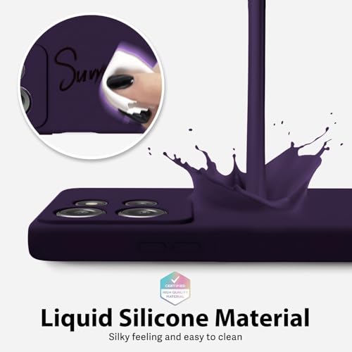 Image of DIZORO Microfiber Candy Case for Motorola Edge 60 Stylus 5G Smooth Touch Cushion Liquid Soft Silicone Gel Rubber Phone Cases Non-Slip Full Body Protective Shockproof Back Cover- Deep Purple