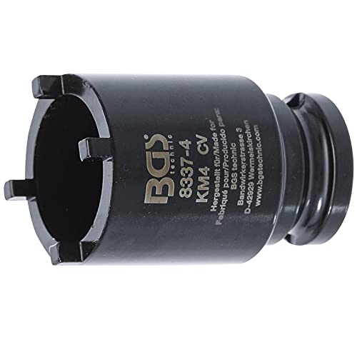 OC-PRO Douille à choc à ergots extérieurs pour écrous à encoches KM4 (DIN 981) - One Size - Acier chrome-vanadium - Carrés externes - Utilisation à chocs ou manuelle