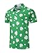 Mens St Patrick's Day Polo Shirt Irish Funny Four Leaf Clover Green Saint Paddy Tee Shirts Golf Top White XL