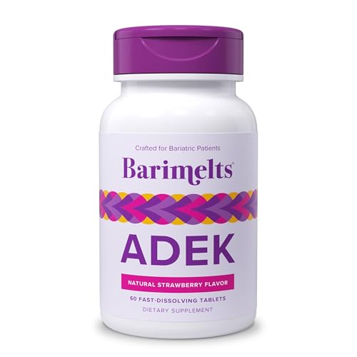 Barimelts ADEK - 60 Fast-Dissolving Tablets (2-Month Supply) - Sugar-Free Bariatric Vitamins for Women Including Vitamin A Vitamin D Vitamin E & Vitamin K Natural Strawberry Flavor