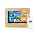 ❤Función de alarma diaria: el kit no es solo una estación meteorológica sino también un reloj de alarma, puede configurar manualmente la hora, la opción de 12/24, alarma diaria fácil de ENCENDIDO / APAGADO con función de despertador, batería baja indica cuándo funciona con baterías , y es con función de repetición.