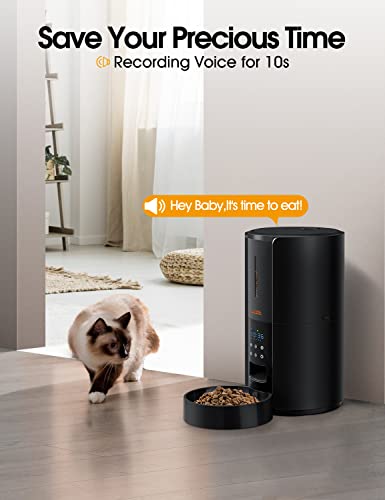 Wopet Automatic Cat Feeders, 5L Timed Cat Feeder 6 Meals Daily With Portion Control, Automatic Pet Feeders With Timer For Small Medium Dog & Cat, Auto Dry Cat Food Dispenser With Dual Power Supply #TOP3