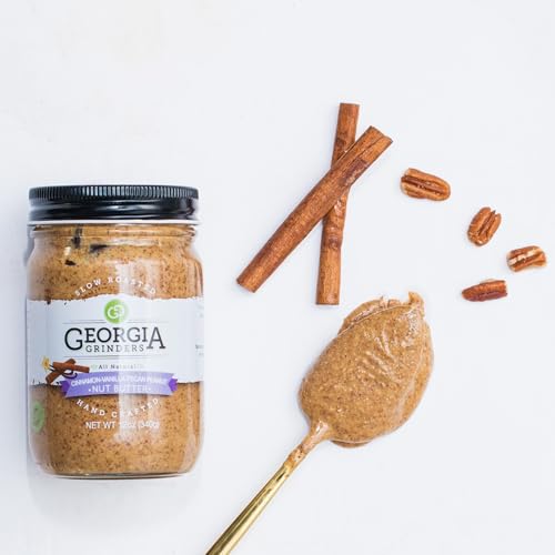 Image of Georgia Grinders Cinnamon Vanilla Pecan-Peanut Butter Blend, Non-GMO, Gluten Free, No Palm Oil, No Added Sugar, Vegan Friendly, 12 Ounce (1 Pack)