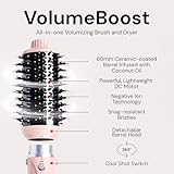 L'ANGE HAIR VolumeBoost 60mm 2-in-1 Ceramic Volumizing Brush Dryer | Fast Drying & Styling for Frizz-Free, Voluminous Blowouts | Ceramic-Coated Barrel (Blush)