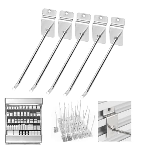 FINITURA CROMO LUCIDA: I ganci sono dotati di una finitura cromo lucida che conferisce loro un aspetto elegante e resistente alla corrosione. Questa finitura aggiunge anche una nota di stile alle pareti a doghe,Usali per mantenere la tua casa ordinata e organizzata,