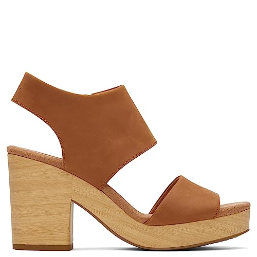 TOMS Womens Majorca Block Platform Casual Sandals Casual High Heel 3" & Up - Brown2