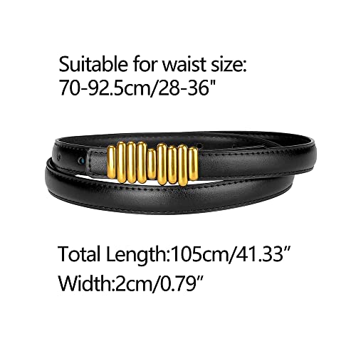 Allegra K Women's Faux Leather Belts Jeans Dress Thin Waist Belt with Chic Designer Buckle3