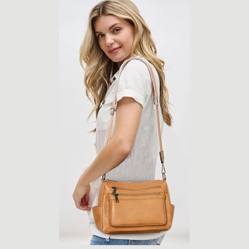 Image of Bluome Crossbody Purses for Women, Medium Large Faux Leather Crossbody Bags Lightweight Sling Bag Shoulder Handbags
