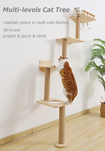 Árbol para gatos montado en pared con 4 niveles miniatura 3