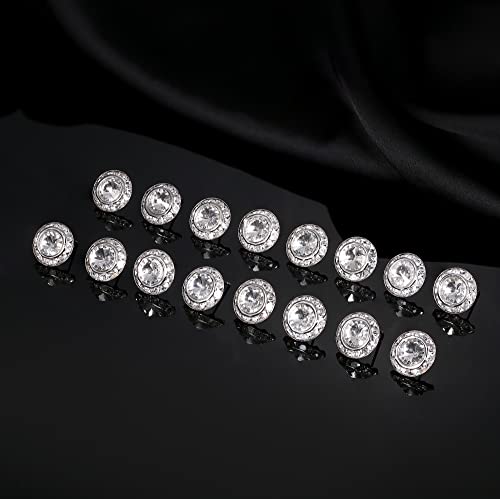 HAIAISO 8 Pairs Rhinestone Dance Competition Earrings Round Shaped Acrylic Stone Inside Crystal Halo Stud Earrings Stage Opera Performance Bridal Prom Party Earrings Jewelry 15mm4