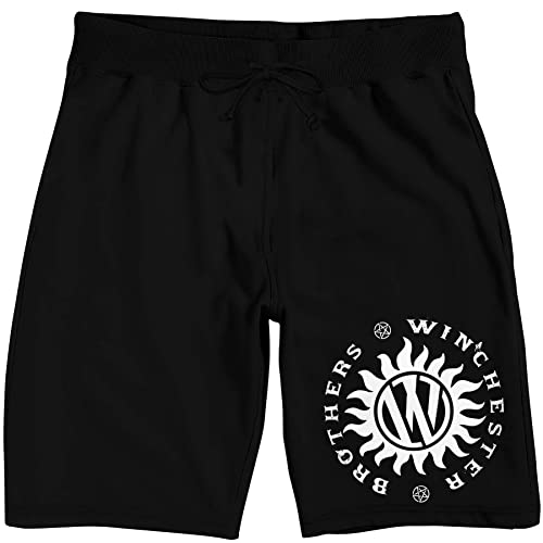 Supernatural Winchester Brothers Men's Black Sleep Pajama Shorts