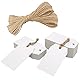 jijAcraft Geschenkanhänger Kraftpapier Weiß Anhänger Etiketten 7x4 cm Tags und 20 Meter Juteschnur, für Basteln Weihnachts Hochzeits Geschenke (100 Stück)
