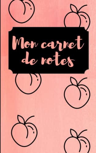 Carnet de notes pêches - Carnet de notes orange - 100 pages lignées