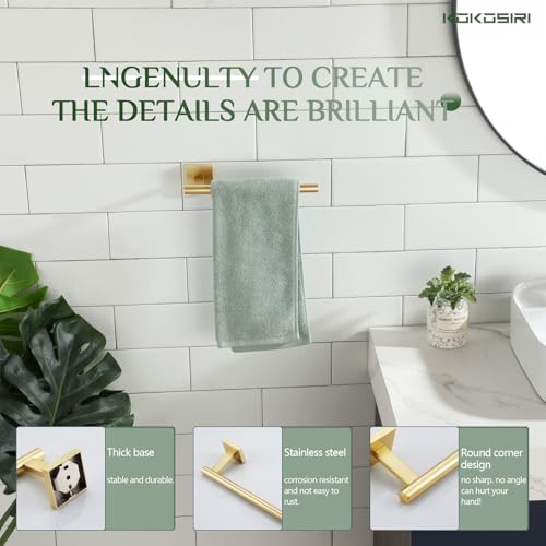 Image of KOKOSIRI Bathroom Towel Bar Gold Hand Towel Holders Wall Mount Toilet Kitchen Cabinet Paper Holder Stainless Steel Bath Accessories, B3008BG