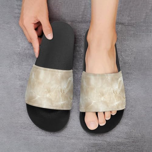 Marble Black Gold Print Slides Shoes Mans Women Slide Sandals Non Slip Shower Open Toe Shoe Lightweight Summer Shoe4