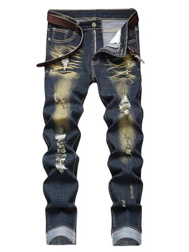 Men's Skinny Stretch Ripped Jeans