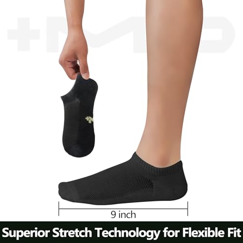 Image of +MD Bamboo Viscose No Show Socks for Women and Men, Smell Control Breathable Cushioned Sole Casual 6 Pairs