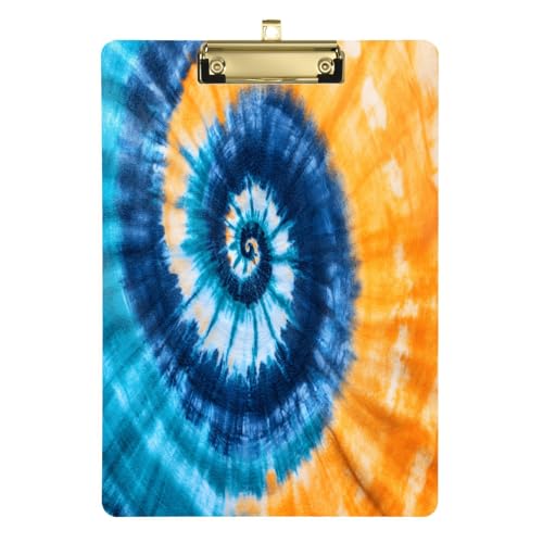 Planche à pince en acrylique chic tie-dye avec clip doré élégant