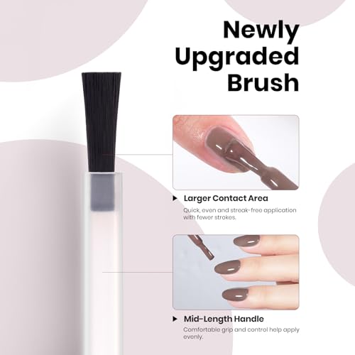 Image of Beetles Brown Gel Nail Polish - Latte Routine HEMA-Free Gel Polish Coffee Light Long-Lasting Soak Off UV LED Fall Nails Art Home Neutral Taupe Nail Color, 8ml