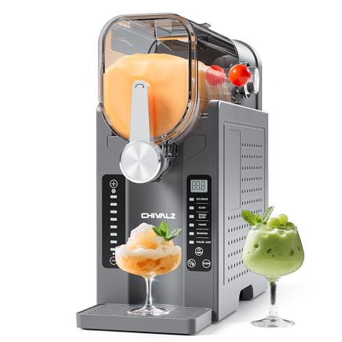 Slushie Machine No Ice Needed, Slushy Machine for Home, CHIVALZ Frozen Drink Maker with 6 Preset Programs for Margaritas, Frappés, Milk Shake and Mor