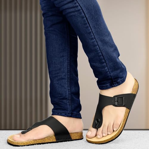 Image of Men V-Shape Thong Slippers | Casual Flip-Flops | Slippers for Men | Lightweight Rubber Sandals | Comfortable Anti-Slip Footwear