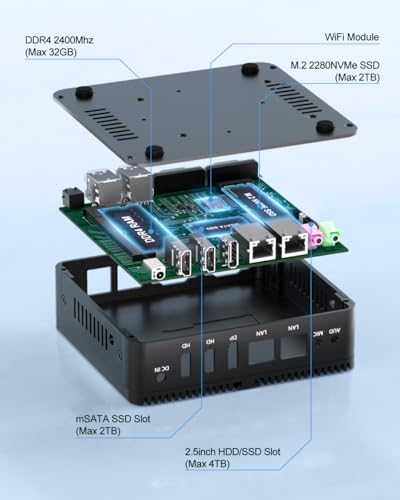 Image of HYSTOU Fanless Mini PC N100 32GB DDR4 512GB SSD Pre-Installed win11pro pc